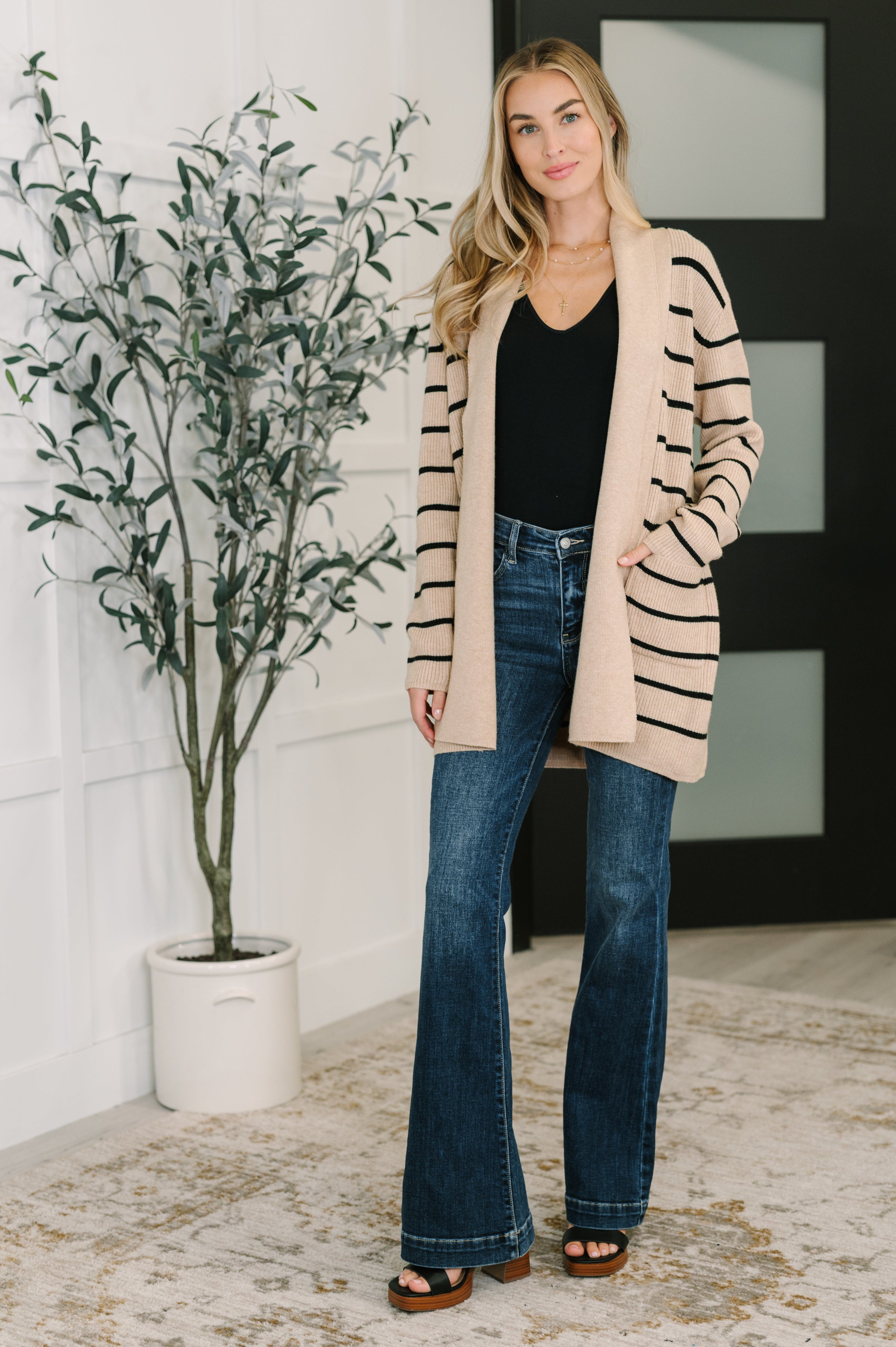 Under Wraps Striped Cardigan