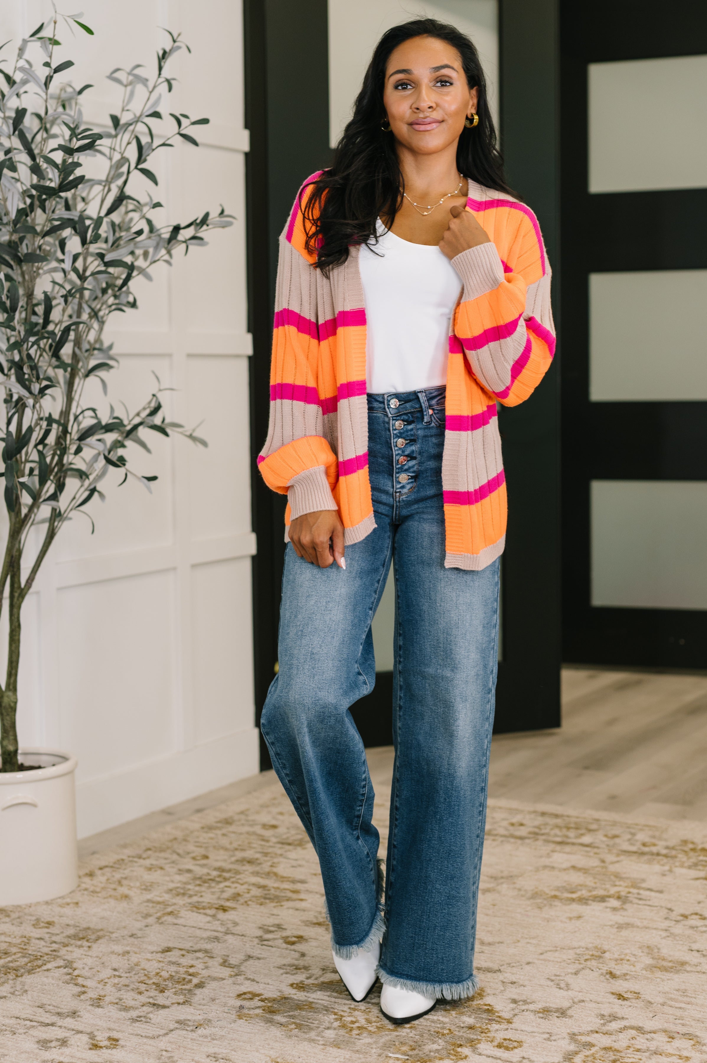 Your Opinion Matters Striped Cardigan