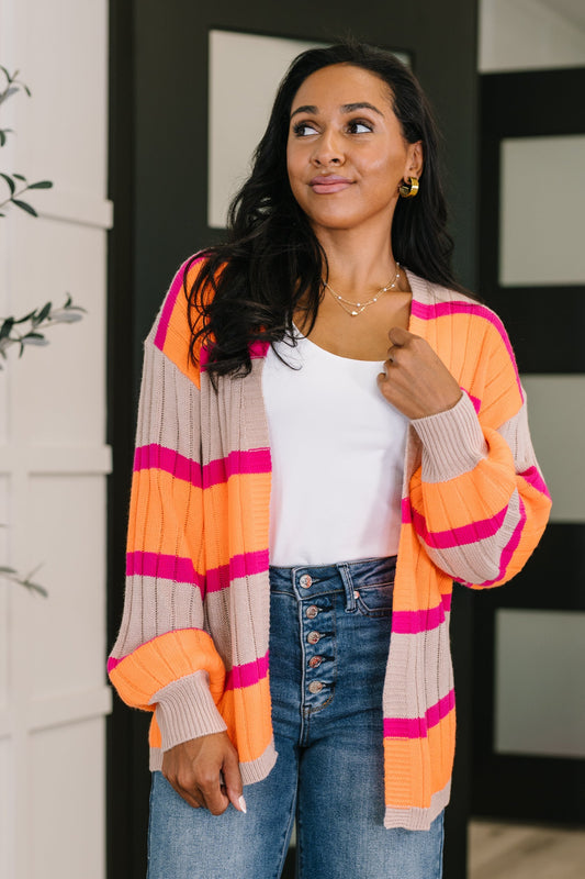Your Opinion Matters Striped Cardigan
