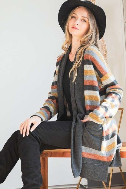 CÁRDIGAN RAYAS MULTICOLOR