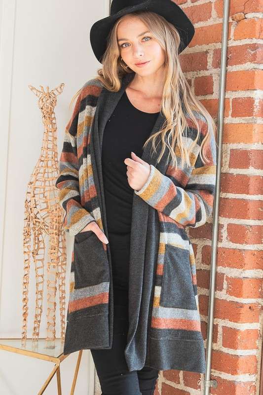 CÁRDIGAN RAYAS MULTICOLOR
