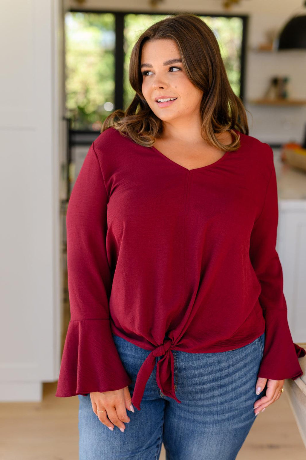 A Flare And A Bow Top - Dahlia Boutique
