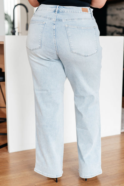 Brooke High Rise Control Top Vintage Wash Straight Jeans - Dahlia Boutique