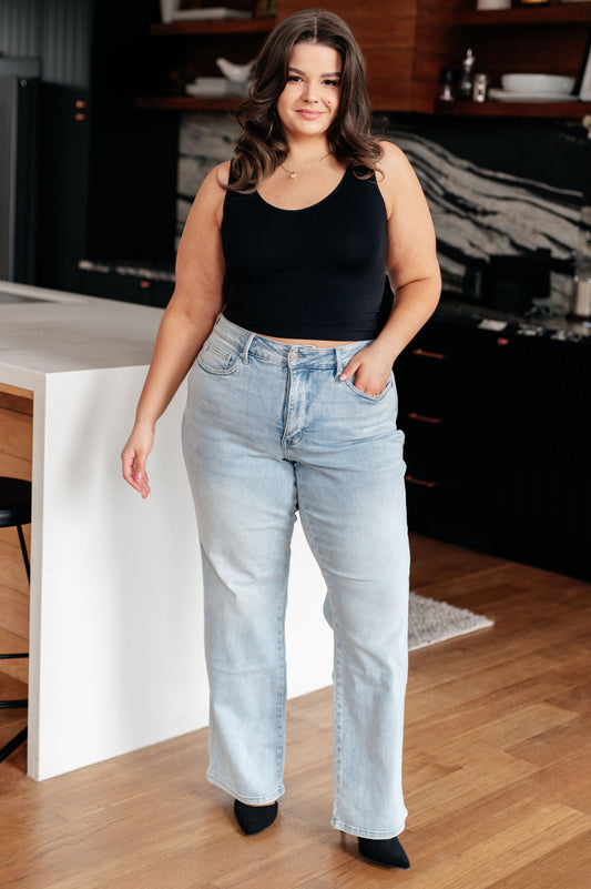 Brooke High Rise Control Top Vintage Wash Straight Jeans - Dahlia Boutique