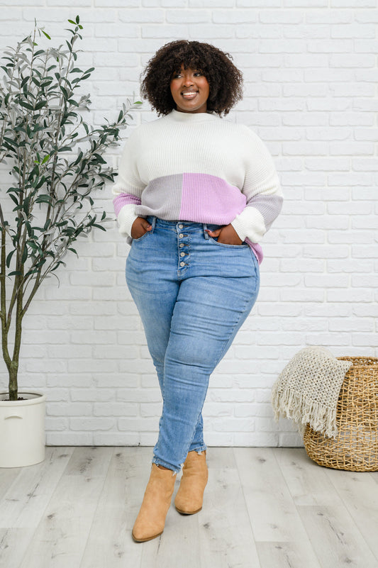 Hi-Rise Button Fly Skinny - Dahlia Boutique