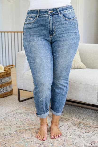 Corey Hi Rise Bleach Splash Boyfriend Jeans - Dahlia Boutique