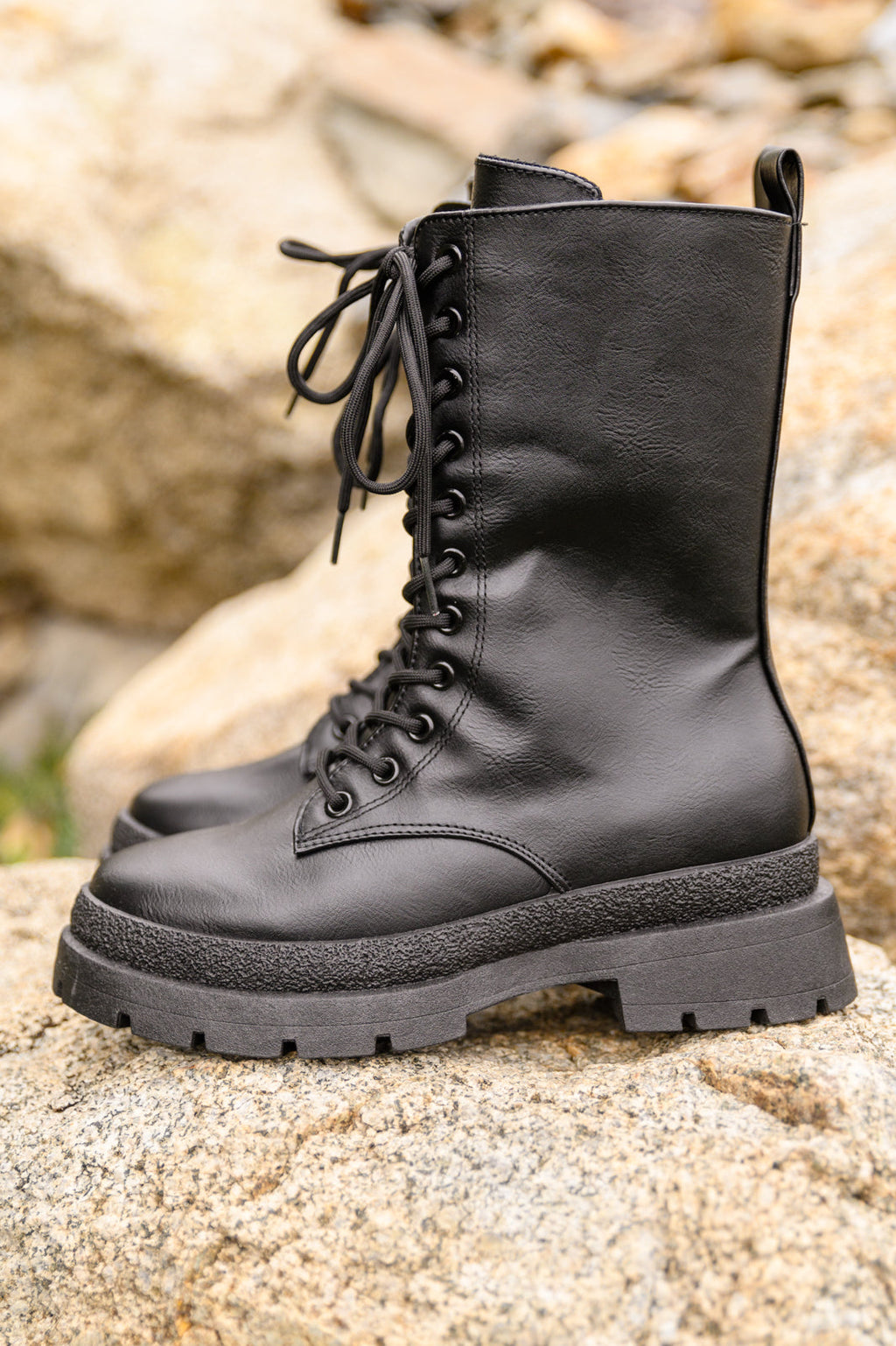 Fresh Feels Combat Boots In Black - Dahlia Boutique
