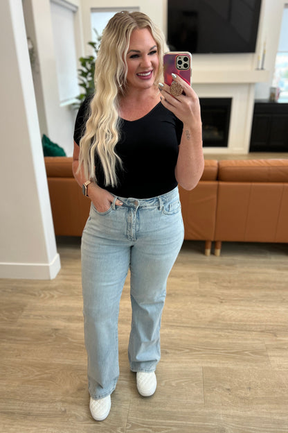 Brooke High Rise Control Top Vintage Wash Straight Jeans - Dahlia Boutique
