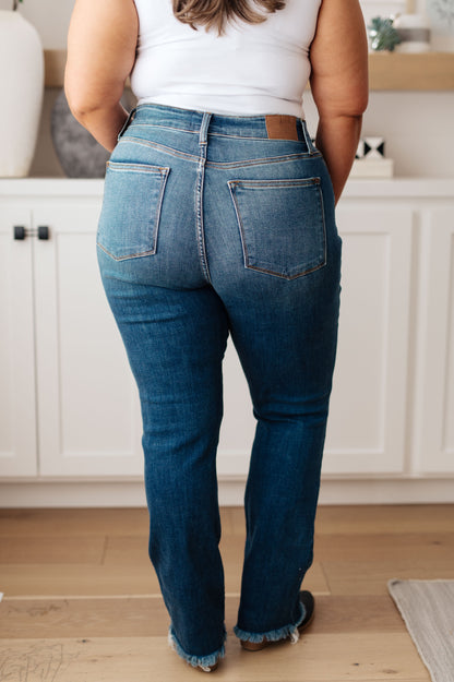 Morgan High Rise Distressed Straight Jeans - Dahlia Boutique