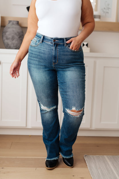 Morgan High Rise Distressed Straight Jeans - Dahlia Boutique