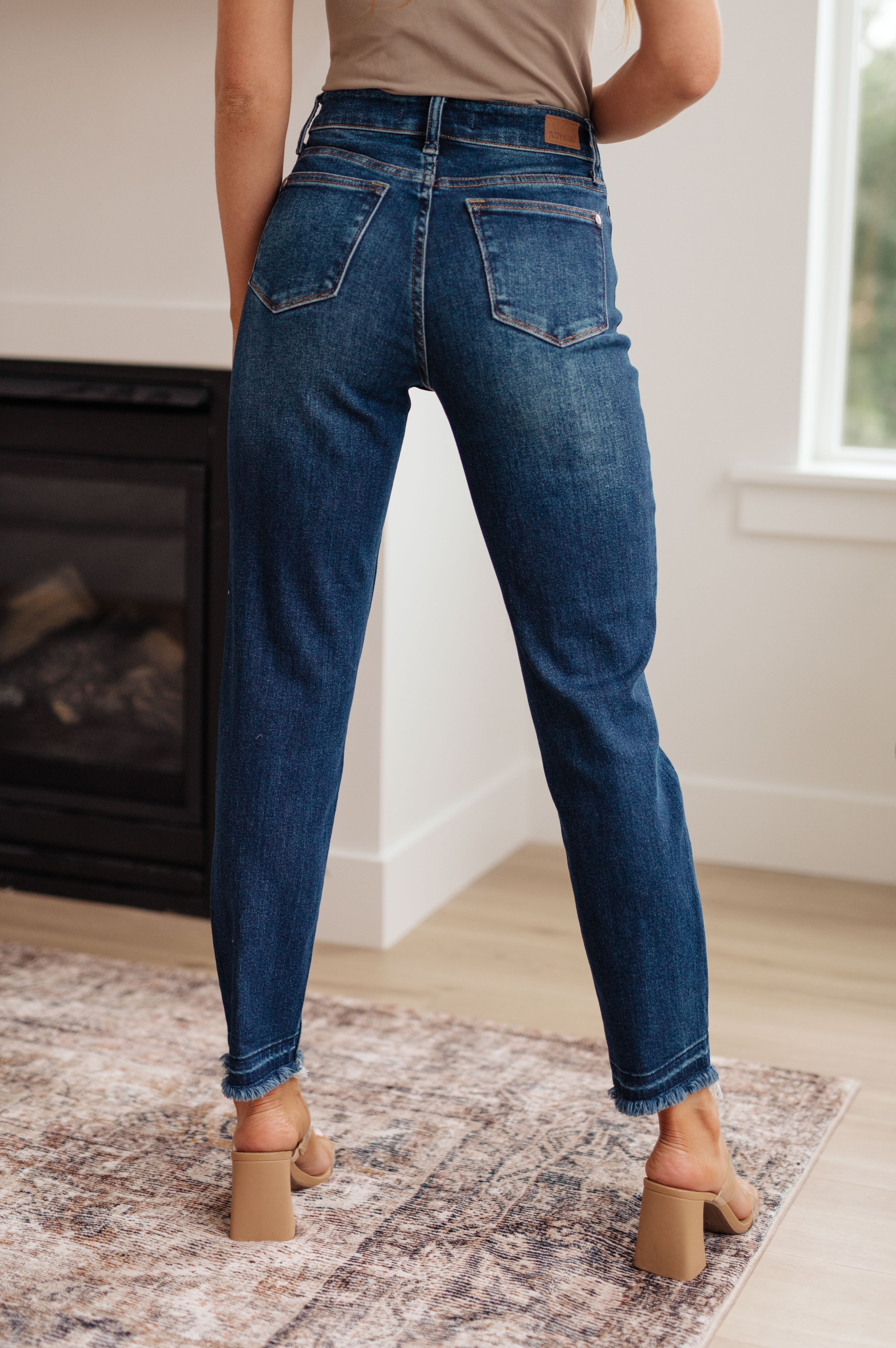 Phillipa High Rise Release Hem Slim Jeans - Dahlia Boutique